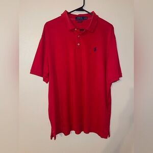 Polo Ralph Lauren Red Polo Shirt Classic Fit 100% Cotton XL